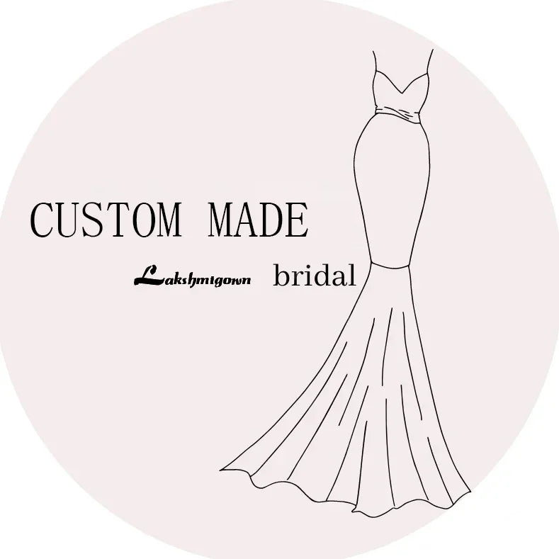 Lakshmigown Custom Plus Size Champagne Lace V Neck Wedding Gown