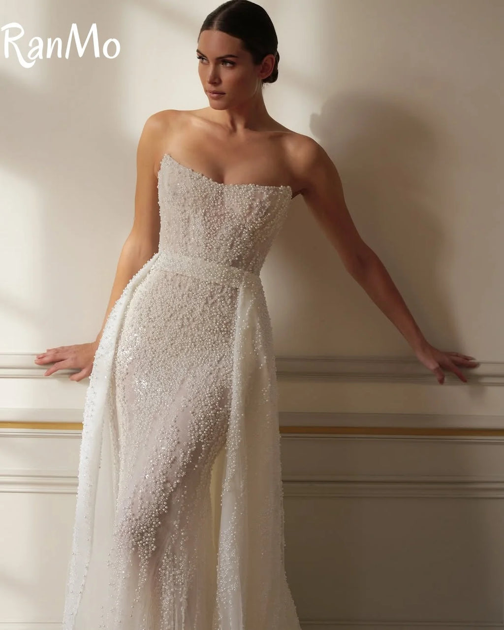 Ranmo Beaded Strapless Mermaid Wedding Dress With Detachable Train 2025
