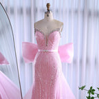 Luxury Dubai Pink Bow Evening Dress LA73061A