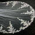 Cathedral Lace Applique Bridal Wedding Veil White Ivory 3m Long One Layer