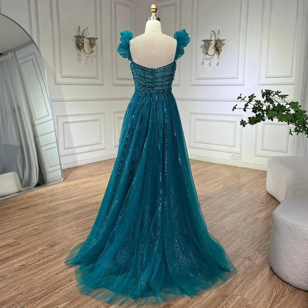 Purple Sleeveless Beaded A Line Evening Prom Dress For Women 2025