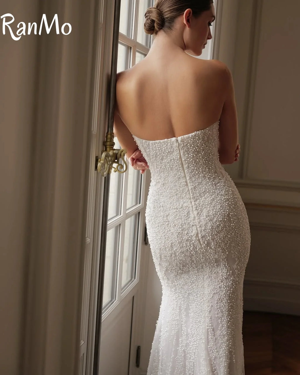 Ranmo Beaded Strapless Mermaid Wedding Dress With Detachable Train 2025