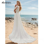 Lakshmigown Custom Aline Wedding Dress V Neck Chiffon Long Sleeves