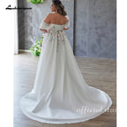 Custom Made Plus Size Strapless Wedding Gown With Lace Appliques