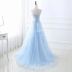 Neues hellblaues langärmeliges Sweatshirt für Damen Mädchen Frauen Prinzessin Ball Bankett Party Hochzeits Brautkleid Kleid