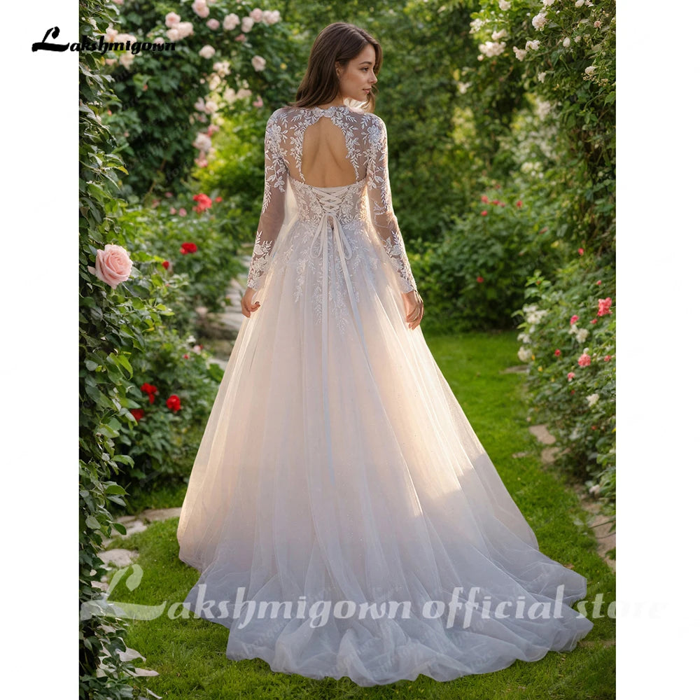 Custom Boho Strapless Sweetheart Corset Wedding Dress Lace A Line Bridal Gown