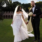 Custom Mermaid Wedding Dress With Lace And Floral Boho Beach Style