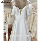 Lakshmigown Customized A Line Satin Off Shoulder Wedding Bridal Dress