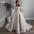 Lorie Lace Wedding Dress A-Line Sweetheart Long Sleeve Applique Corset Bridal