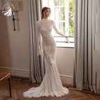 VeraNova Boho Off Shoulder A Line Bridal Wedding Dress Tulle Lace Appliques
