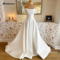 Luxury Satin A Line Wedding Dress For Custom Bridal Gown