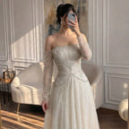 Serene Hill Customized Off Shoulder A Line Prom Dress for Women Evening Gown