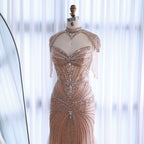 Serene Hill Nude Beaded Evening Dress With Tassel Wedding Gown For Women
