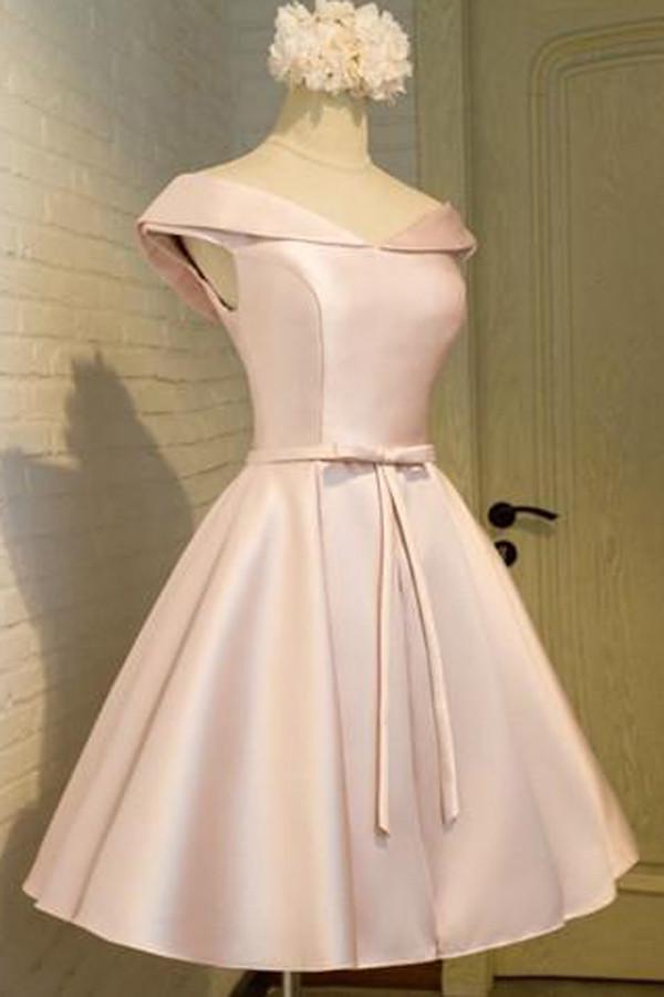 Robe simple en satin sans manches à épaules dénudées, coupe trapèze, pour bal de fin d'année, robe de fête