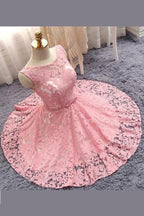 Rosa A-Linie Prinzessin transparentes florales Homecoming-Kleid mit Applikationen
