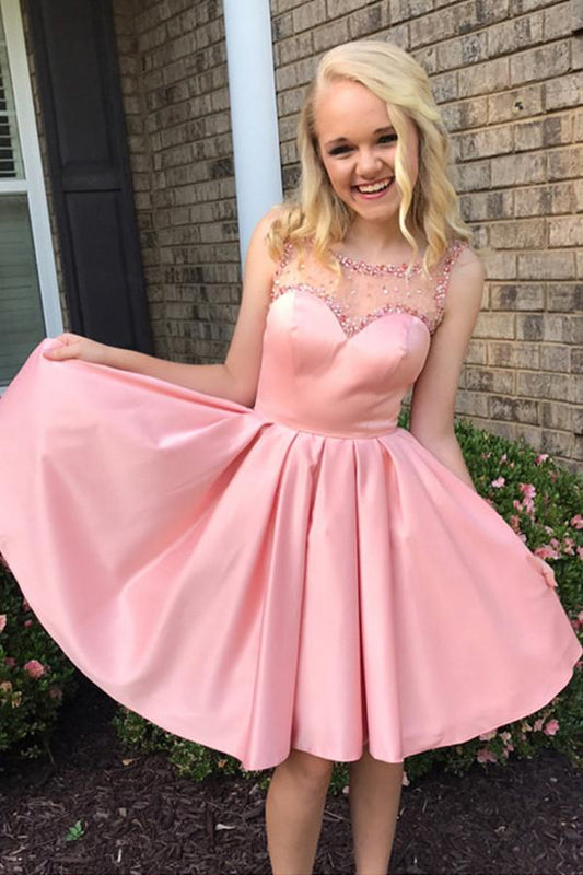 Vestido de fiesta económico con espalda abierta y cuentas transparentes, para regreso a casa