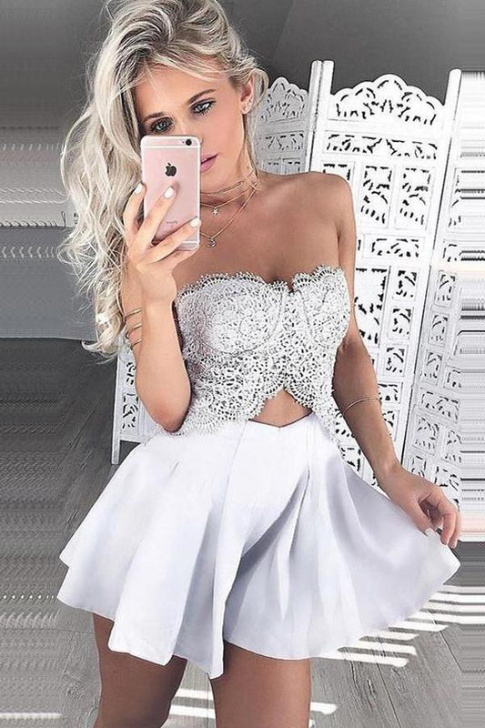 Cute Sweetheart Sleeveless Satin Short Prom Dress, Cheap Homecoming Dress