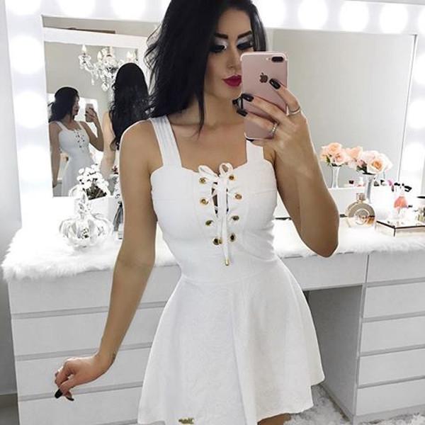 White Satin A-Line Square Neck Simple Short Prom Dress, Homecoming Dresses