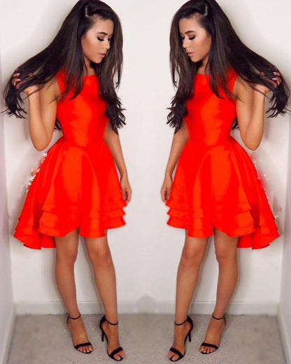 Schwarzes High Low Kurzes Ballkleid, Ärmelloses günstiges Homecoming-Kleid, Partykleid 