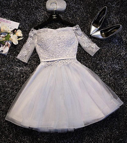 Lindos vestidos de fiesta de tul con encaje en forma de A para el regreso a casa, vestidos de fiesta cortos en línea 