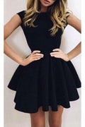 Simple Black Open Back Homecoming Dresses for Girls, Short Prom Dresses