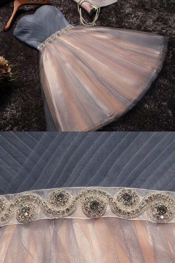 Simple Tulle A-line Homecoming Dresses, Cheap Short Prom Dresses for Girls