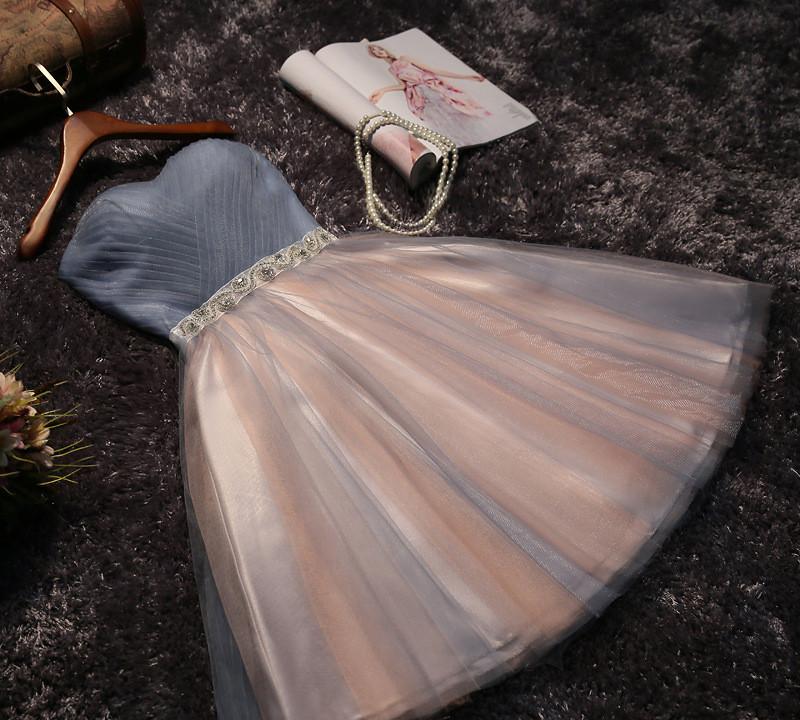 Simple Tulle A-line Homecoming Dresses, Cheap Short Prom Dresses for Girls