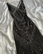 Abito da sera nero in chiffon con perline, elegante, senza schienale, modello sirena, abito da ballo Y8297