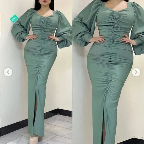 Elegante abito da sera lungo plissettato abito da festa alla moda Y5643