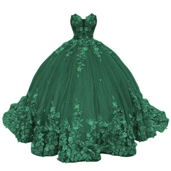 Grünes Sweetheart Sweet 16 Kleid für den 15. Geburtstag Ballkleid für Mädchen Y7156