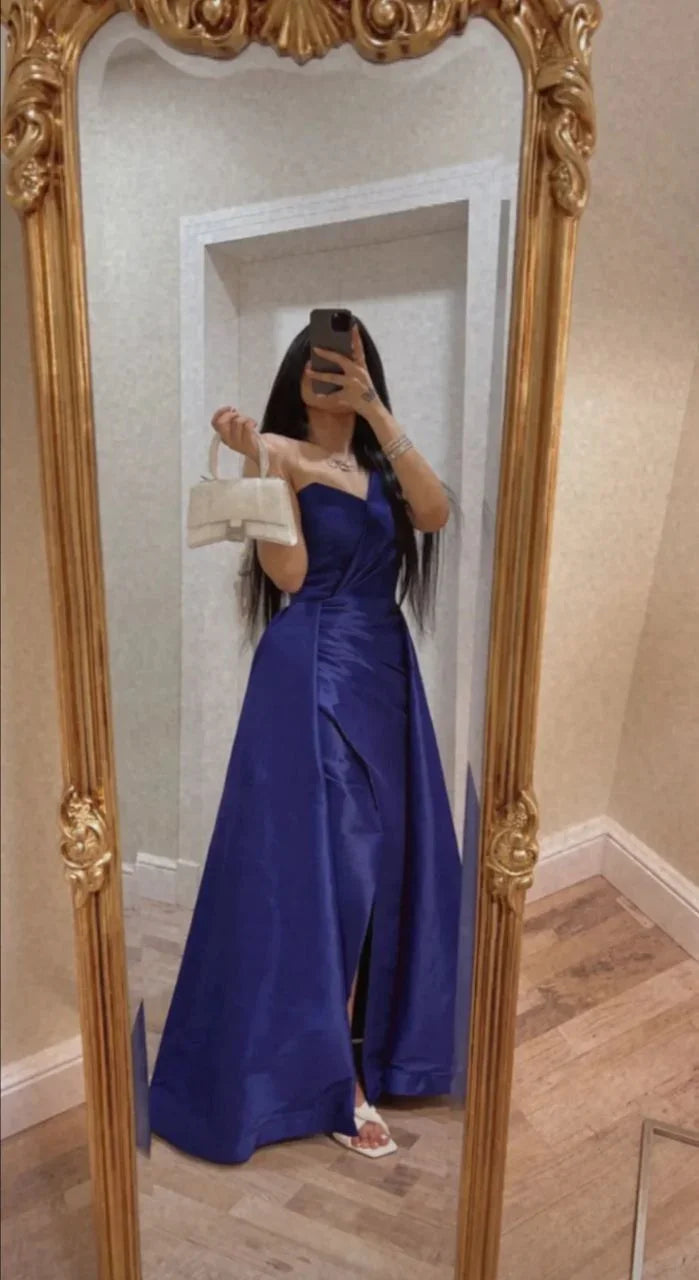 Elegante abito da sera blu, abito da gala blu Y5667
