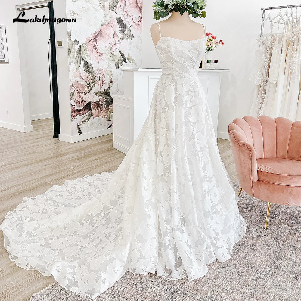 Lakshmigown Lace Wedding Dress A Line Side Slit Customized