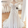 Vintage Off Shoulder Sweetheart Wedding Dress Custom Gown 2025