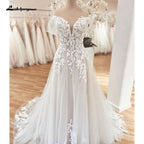 Vintage Off Shoulder Sweetheart Wedding Dress Custom Gown 2025
