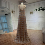 Customized Luxury Beaded Mermaid Evening Gown Elegant Women Nude Gala