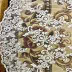 White Ivory Cathedral Bridal Veil With Lace Wedding Applique