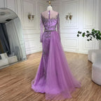 Caramel Mermaid Evening Dress With Beaded Skirt For Wedding Custom Tailored