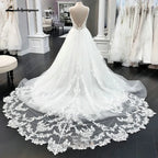 Lakshmigown Custom A Line Wedding Dress With Lace Appliques Court Train