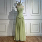 Classy Sage Green   A-Line Chiffon Evening Dress LA73073