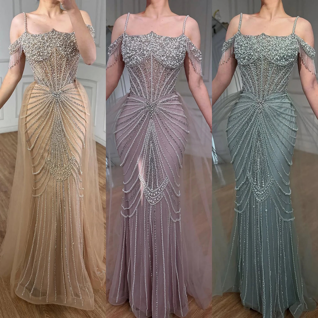 Serene Hill 2026 Mermaid Evening Gown Pearl Beaded Formal Party Dress
