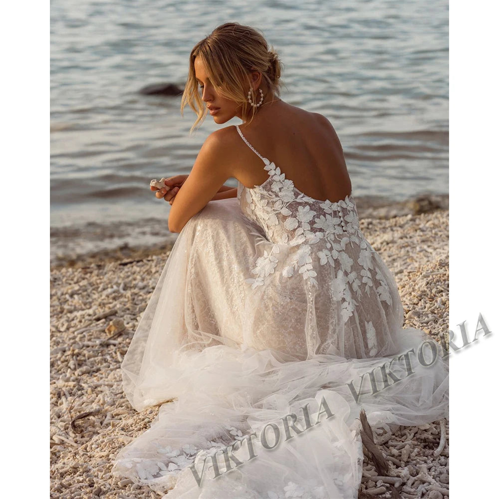 Viktoria Custom Wedding Dress Bride Sweetheart Spaghetti Straps