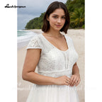 Elegant Customized Satin Bridal Wedding Dress With Lace