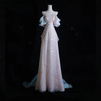 Luxury Elegant Beaded Evening Dresses 2025 New Shoulder Sequins Fishtail Dress Graduation Prom Wedding Dress Engagement Dress