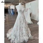 Lakshmigown Champagne Boho Sweetheart Custom Wedding Dress