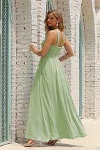 Vestido de Dama de Honra Halter em Chiffon para Mulher, Modelo A-Line, Longo, Formal, para Baile de Finalistas SEA28015
