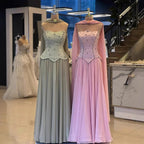 Classy Sage Green   A-Line Chiffon Evening Dress LA73073