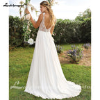 Illusion Off Shoulder Wedding Dress Side Split Long Sleeve Bridal Gown Custom