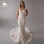 Custom Mermaid Wedding Dress With Lace Beading And Sweetheart Neckline