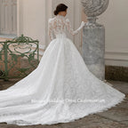 Custom Luxury Lace Mermaid Wedding Dress With Detachable Train