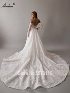 Alonlivn Custom Beaded Lace Mermaid Wedding Gown With Removable Train
